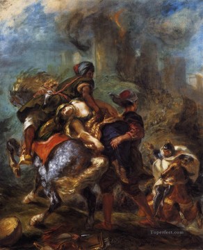 Eugene Delacroix Painting - The Abduction of Rebecca Romantic Eugene Delacroix
